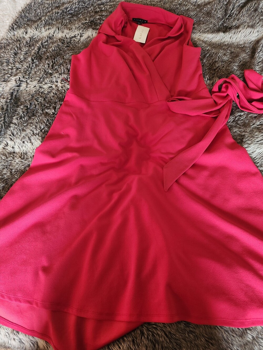 BNWT- TIANA B. - Sleeveless Red Wrap-Style Women’s Dress- SIZE 16